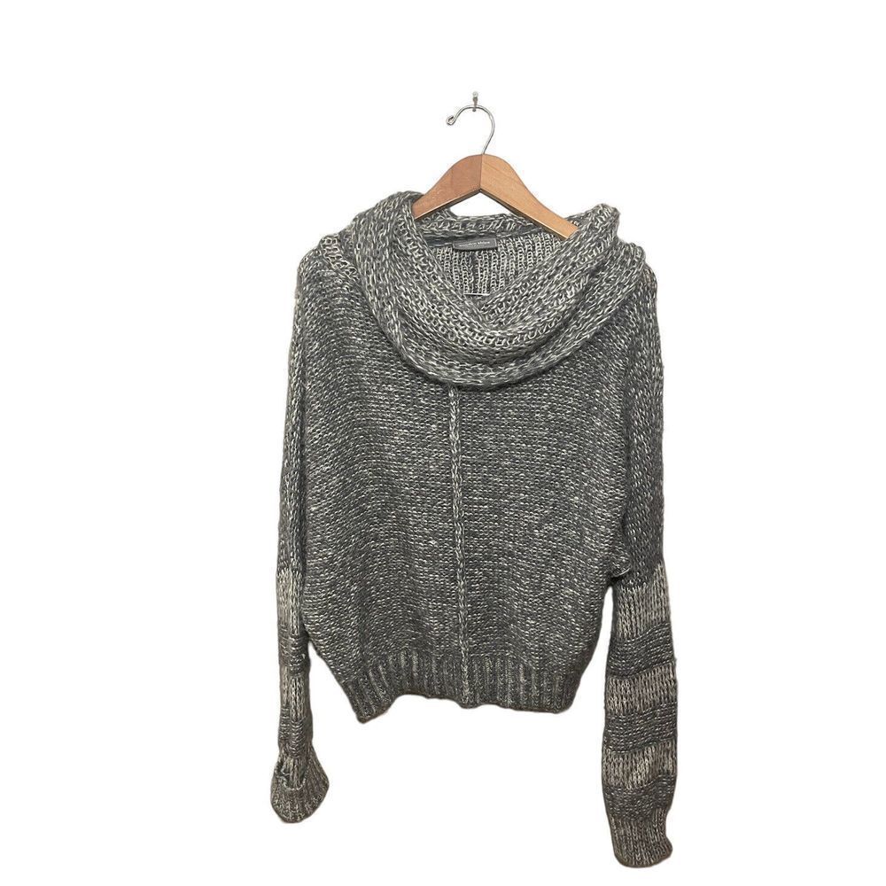 Wooden Ships‎ Cowl Neck Sweater M/L Oversized Mohair Wool Dolman Minimalist Gray